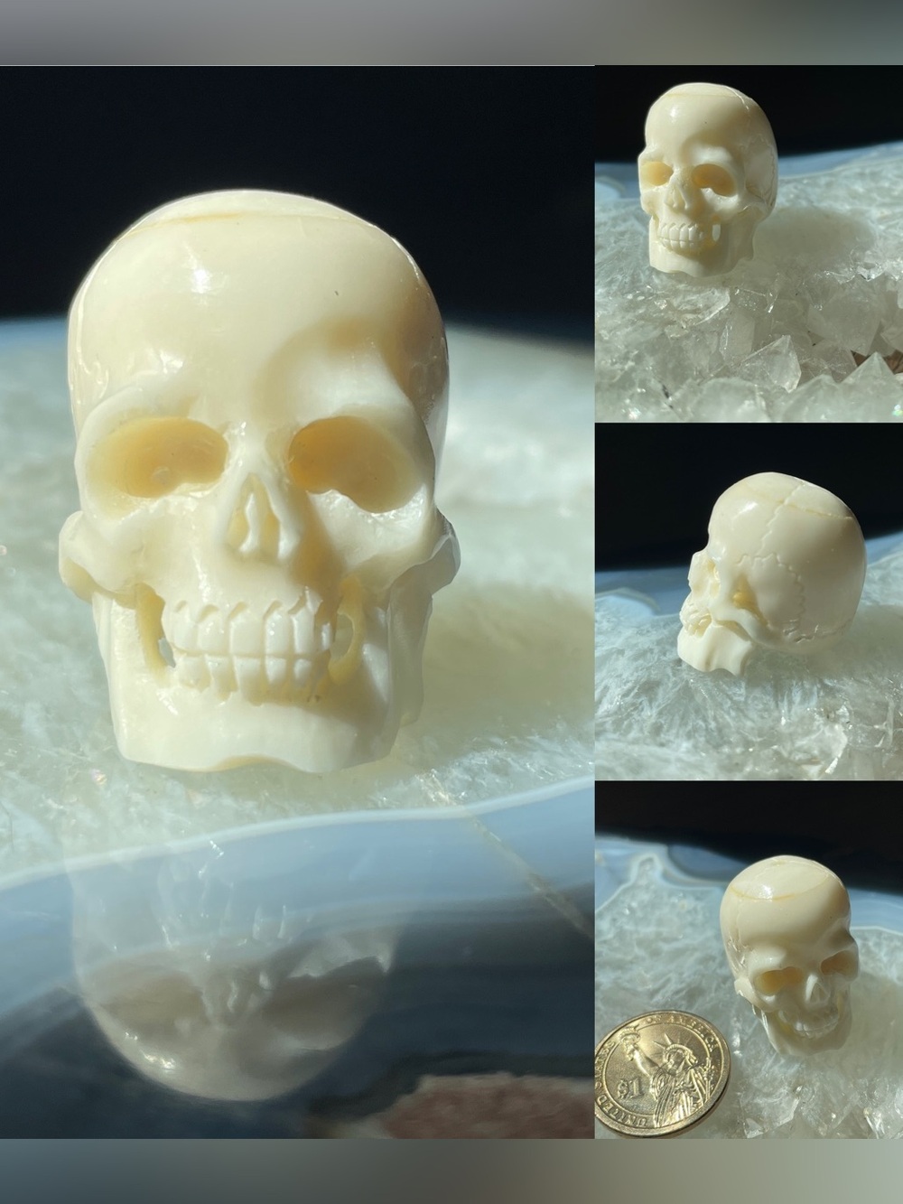 ♥️ Carved Bone Skull Beads